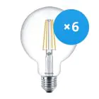 Confezione Multipack 6x Philips Corepro LEDglobe E27 Filamento Chiara 95mm 7W 806lm - 827 Bianco Molto Caldo | Sostitutiva 60W