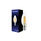 Noxion Lucent LED E14 Candela Filamento Chiara 4.5W 470lm - 827 Bianco Molto Caldo | Dimmerabile - Sostitutiva 40W