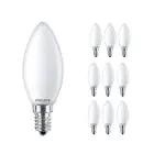 Confezione Multipack 10x Philips Corepro LEDcandle E14 Ghiaccio 4.3W 470lm - 827 Bianco Molto Caldo | Sostitutiva 40W