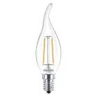 Philips Corepro LEDcandle E14 Punta attorcigliata Filamento Chiara 2W 250lm - 827 Bianco Molto Caldo | Sostitutiva 25W